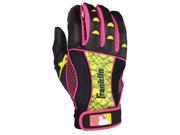 Franklin Insanity Women s Batting Gloves Medium Black Neon Pink Optic Yellow