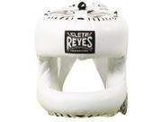 Cleto Reyes Redesigned Leather Boxing Headgear with Nylon Face Bar White