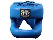 Cleto Reyes Redesigned Leather Boxing Headgear with Nylon Face Bar Blue