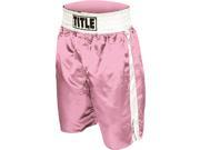 Title Professional Boxing Trunks Large Pink White