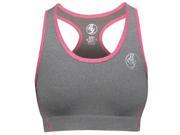 Bad Girl Racerback Sports Bra Small Charcoal Marl Pink Marl