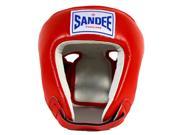 Sandee Open Face Synthetic Leather Headgear XL Red White