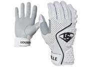 Louisville Slugger Adult Advanced Design Batting Gloves Small White