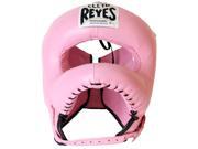 Cleto Reyes Traditional Leather Boxing Headgear with Nylon Face Bar Pink
