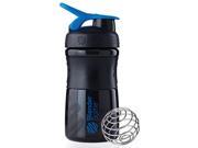 Blender Bottle SportMixer 20 oz. Tritan Grip Shaker Black Blue