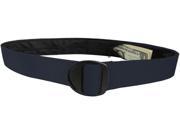 Bison Designs Crescent Black Buckle Money Belt Medium Navy
