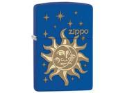 Zippo Sun and Moon Royal Blue Matte Pocket Lighter