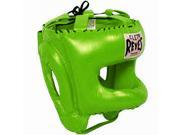 Cleto Reyes Citrus Green Traditional Leather Boxing Headgear with Nylon Face Bar