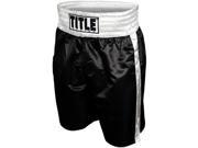 Title Professional Boxing Trunks XL Black Silver