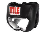 Title Boxing Open Face Competition Headgear Large Black Silver