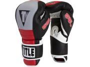 Title Boxing Gel Rush Hook Loop Bag Gloves 14 oz. Black Gray Red