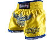 Hayabusa Garuda Muay Thai Fight Shorts Large Yellow Blue