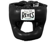 Cleto Reyes Leather Boxing Headgear with Nylon Face Bar Black