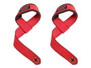 Harbinger 21 Padded Leather Weight Lifting Straps Red