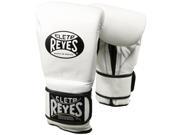 Cleto Reyes Hook and Loop Leather Training Boxing Gloves 18 oz White