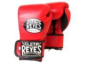 Cleto Reyes Lace Up Hook and Loop Hybrid Boxing Gloves Medium Red