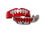 Battle Sports Science Adult Fang Mouthguard 2 Pack with Straps Red Silver