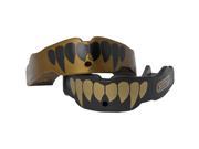 Battle Sports Science Youth Fang Mouthguard 2 Pack with Straps Gold Black
