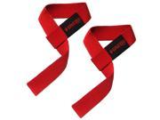 Grizzly Fitness Adjustable Cotton Weight Lifting Straps Red