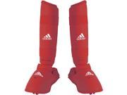 Adidas Official WKF Shin N Step Pad with Removable Foot Pad XL Red