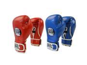 Cleto Reyes 10 oz Amateur Hook Loop Boxing Gloves Set Red White Blue White