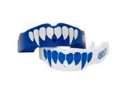 Battle Sports Science Adult Fang Mouthguard 2 Pack with Straps Blue White