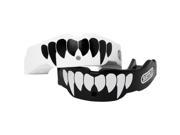 Battle Sports Science Adult Fang Mouthguard 2 Pack with Straps Black White