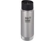 Klean Kanteen Wide Mouth 16 oz. Insulated Bottle with Cafe Cap Brushed Stainless