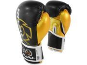Rival Boxing RB7 Fitness Hook and Loop Bag Gloves 10 oz. Black Gold