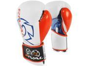 Rival Boxing RB7 Fitness Hook and Loop Bag Gloves 6 oz. White Blue Red
