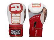 Ringside Apex Flash Hook Loop Sparring Boxing Gloves 16 oz. Red White Gold