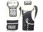 Ringside Apex Flash Hook and Loop Sparring Boxing Gloves 14 oz. White Black