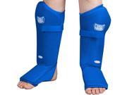 Combat Sports Breathable Slip On Shin Instep Guards Blue Regular