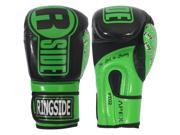 Ringside Apex Flash Hook and Loop Sparring Boxing Gloves 16 oz. Black Green