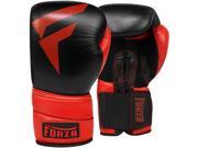 Forza MMA Pro Leather Boxing Gloves 8 oz. Black Red