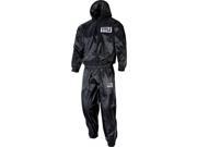 Title Boxing Rip Stop Nylon PVC Rubber Lined Sauna Suit W Hood Large Black