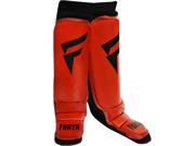 Forza MMA Leather Instep Shin Guards Small Red Black