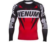 Venum Revenge Slim Fit Long Sleeve MMA Rashguard 2XL Black Red White