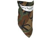 Zan Headgear 3 In 1 Cotton Bandanna Glow In The Dark Camo with Teeth