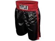 Title Professional Boxing Trunks Large Black Red
