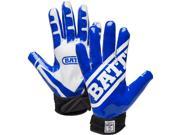 Battle Receivers Ultra Stick Football Gloves Youth Large Blue White