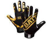 Battle Receivers Ultra Stick Football Gloves Large Gold Black