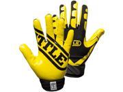 Battle Receivers Ultra Stick Football Gloves XL Neon Yellow Black