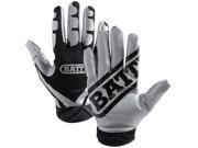 Battle Receivers Ultra Stick Football Gloves Youth Medium Silver Black