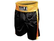 Title Professional Boxing Trunks Large Black Gold