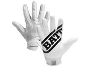 Battle Receivers Hybrid Ultra Stick Football Gloves Youth Small White