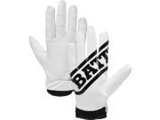 Battle Receivers Ultra Stick Football Gloves Youth Large White White