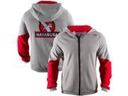Hayabusa Wingback Classic Fit Zip Up Hoodie Small Gray Red