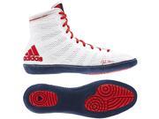 Adidas adiZero Varner High Top Wrestling Shoes 10 White Navy Red