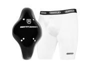 Battle Sports Adult Nutty Buddy Compression Shorts w Mongo Cup Large White